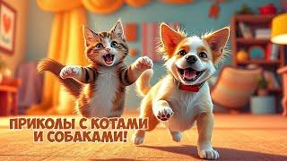 Коты и собаки как они доводят хозяев до истерики!  #смехдослез #котики #котыприколы