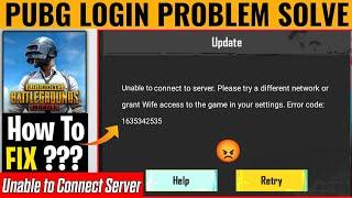 Unable to Connect Server Problem After Update 2024 | PUBG MOBILE Login Network or WiFi Problem PUBG