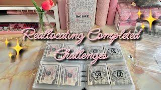 REALLOCATING COMPLETED CHALLENGES | 100 ENVELOPE CHALLENGE | #howtosavemoney  #cashenvelopestuffing