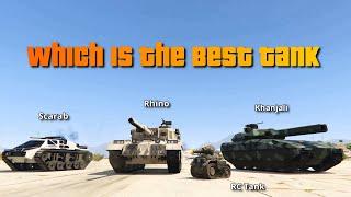 GTA V Which is the Best Tank | Rhino Khanjali Scarab or I&P Tank