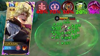 GLOBAL LUKAS NEW CHEAT LIFESTEAL UNLIMITED HEAL BUILD & EMBLEM THAT CAN RANK UP YOU FASTER!! | MLBB