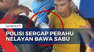 Detik-Detik Polisi Tangkap Kapal Nelayan Bawa Sabu Seberat 49 Gram di Perairan Belawan