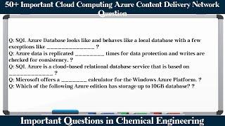 MCQ Questions Cloud Computing Azure Content Delivery Network with Answers