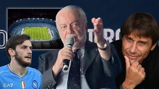 Conferenza De Laurentiis: Conte, stadio Maradona e Kvara, sentite cosa dice! ️ VIDEO INTEGRALE