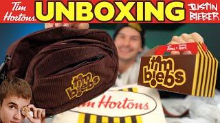 TimBiebs Unboxing - Justin Bieber x Tim Hortons Fanny Pack, Hat, Timbits & Bag