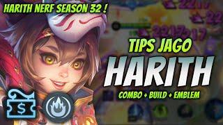 CARA MAIN HARITH GOLD LANE NERF ! BUILD & EMBLEM HARITH TERSAKIT 2024 ! | HARITH GOLD LANE GAMEPLAY