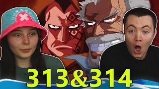 GARP AND DRAGON REVEAL?!?  One Piece Ep 313 & 314 REACTION & REVIEW