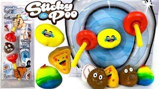 STICKY THE PLUNGER WITH STICKY POO PIZZA UNICORN POO & EMOJI AND TOILET TARGET - UNBOXING