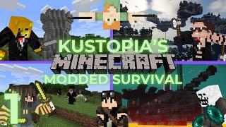 Kustopia's Minecraft Modded Survival Episode 1: "The Gang Commits Home Invasion"