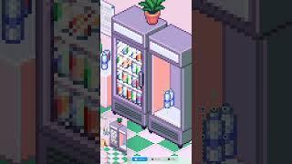 Stocking the drink fridge in my pixel store  #pixelart