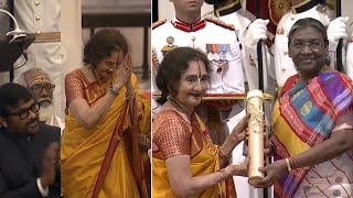 Actress Vyjayanthimala Bali Received Padma Vibhushan Award By President Murmu | Padma Awards 2024