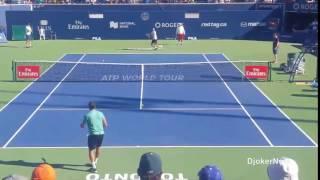 Novak Djokovic Practice With Nenad Zimonjic - Rogers Cup 2016