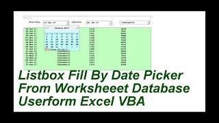 Listbox Fill By DatePickerExcell VBA Userform