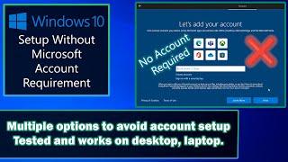 Windows 10 Setup Without Microsoft Account Requirement (7 Ways to Skip This) #windows10