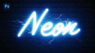 Neon Text Effect in Photoshop - Fast & Easy