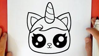 HOW TO DRAW A CUTE UNICORN KITTEN