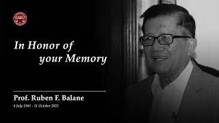 In Honor of Your Memory | Memorial Service for Prof Ruben Balane