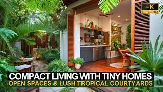 Compact Living with Tiny Homes: Cozy, Budget-Friendly Open Spaces & Lush Tropical Courtyards