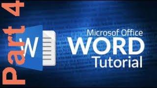 Microsoft Word Tutorial - Part 4