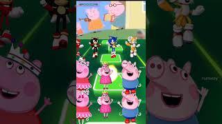 Peppa Pig vs Zombie Scary vs Simonson X Coffin Dance Tiles Hop #shorts #peppapig #tileshop #funny