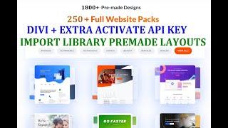 How to Make Website on Divi Theme Builder Library Premade Layouts Import Activate Lifetime API Key