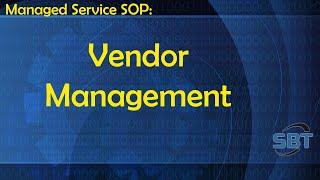 SOP: Vendor Management