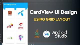 CardView UI Design Android Studio  Using Grid Layout | Android Cardview Grid layout