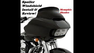 Memphis Shades Spoiler Windshield- 6.5 Opaque Black! Comparison Review and Install! #harleydavidson