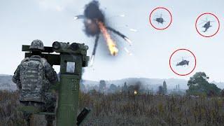 Multiple Combat Helicopter shot down by Anti Air - MANPAD - Arma 3 Milsim