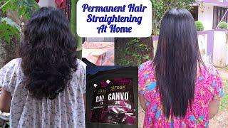 Permanent Hair Straightening At Home ||Streax Canvo Line straightening cream/Neutralizing cream