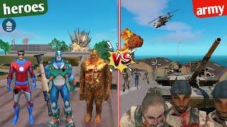 rope Hero vice town heroes vs army base|army killed super hero|rope hero and mutant attack army par