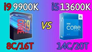 Core i5 13600K vs i9 9900K - Benchmark and Test in 5 Games 1080p