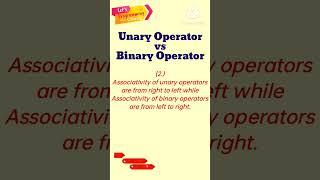 Unary operators vs binary operators #computerscience #programming #operator #python #java #viral