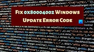 Fix 0x80004002 Windows Update Error Code
