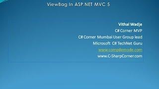 ViewBag In ASP.NET MVC