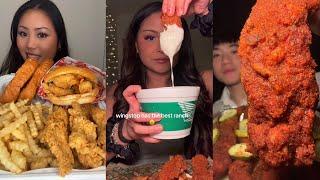 TIKTOK Mukbang Compilation | Cane's, Wingstop, Dave's Hot Chicken, In-N-Out & More!