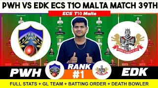 EDK vs PWH , EDK vs PWH Prediction, Edex Knights vs Power Hitters 39TH ECS T10 Malta Match