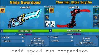 Raid Speedruns with Ninja Swordpad and Thermal Ultra Scythe Comparison | Community Van Pixel Gun 3D
