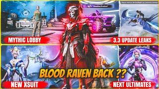 NEXT ULTIMATE SET | BLOOD RAVEN XSUIT COMING BACK?? 3.3 UPDATE MYTHIC LOBBY | NEXT  XSUIT PUBG/BGMI
