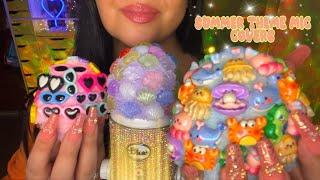 ASMR Scratching & Tapping On NEW Embellished Mic Covers - SUPER tingly Summer Theme ️️