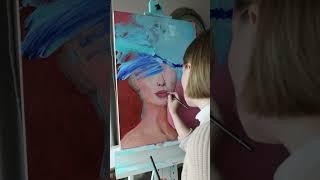 PAINT WITH ME - Acrylic female portrait, beautiful abstract art