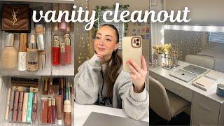 EXTREME MAKEUP VANITY CLEANOUT & TOUR *very satisfying* | organizing & decluttering my makeup