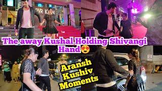 Kushal Tandon Hand Holding with Care Moments With Shivangi Joshi After Screening They Going same car