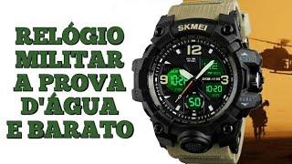 RELÓGIO MILITAR SKMEI 1155B -  CLONE DO G-SHOCK, SÓ QUE BARATO - VEJA TODAS A FUNÇÕES DESTA MÁQUINA