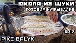 PIKE BALYK RECIPE Fishing Wild Cooking | Outdoor Cook Easy Recipes CATCH and COOK