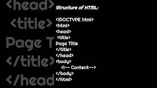 Basic Structure Of HTML