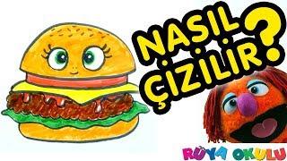 Hamburger Nasıl Çizilir? - Burger -  - Çocuklar İçin Resim Çizme - RÜYA OKULU