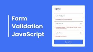 How to Validate Email and Password in HTML CSS & JavaScript | Form Validation