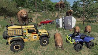 Saving campers getting attacked by bears | Farming Simulator 22