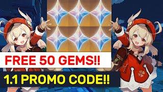 New 1.1 Promo Code! Free 50 Gems & Exp Books! | Genshin Impact